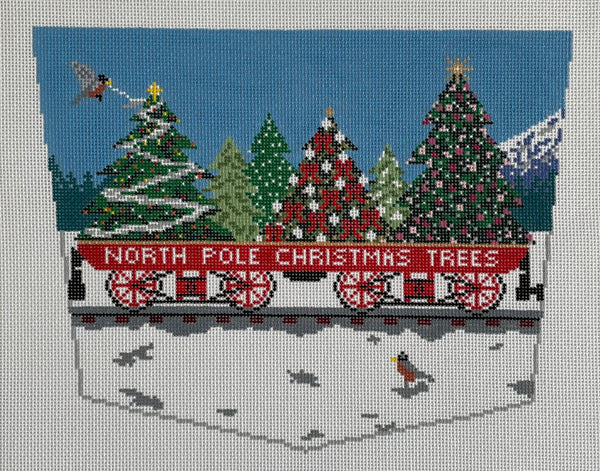 North Pole Christmas Tree Stocking Cuff