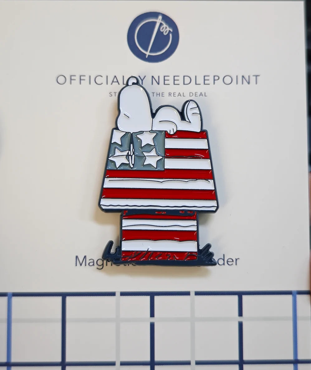 Snoopy on Patriotic House Needle Minder