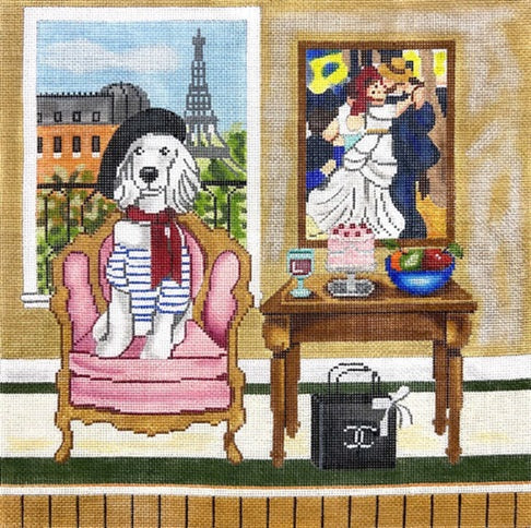 Poodle with Painting
