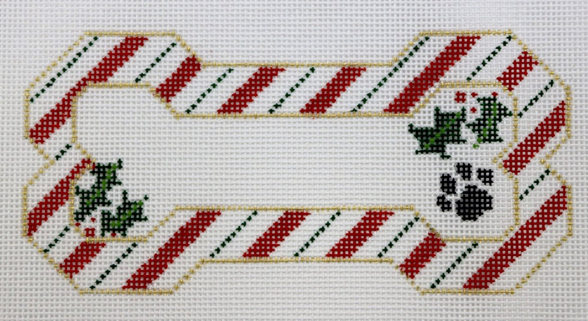 Candy Cane Bone Ornament