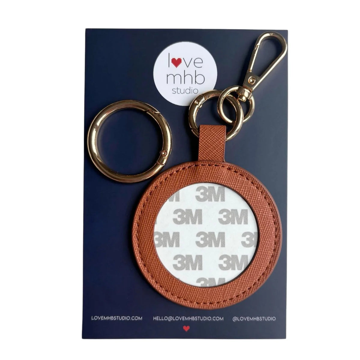 Round Self-Finishing Leather Bag Charms