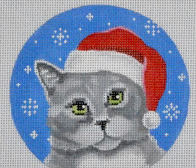 Grey Cat Santa