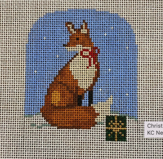 Christmas Forest Girl Fox