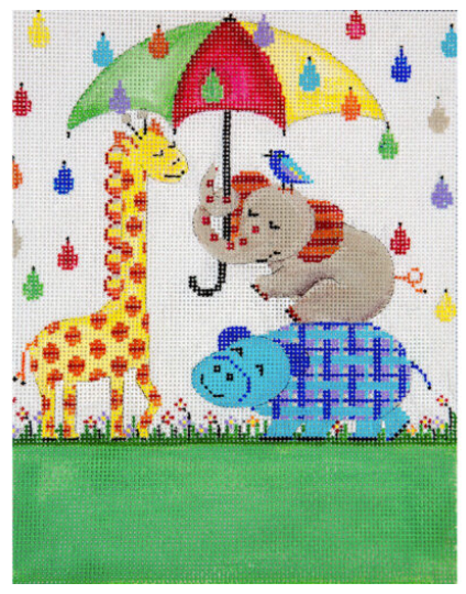 Umbrella Animals Birth Announcement