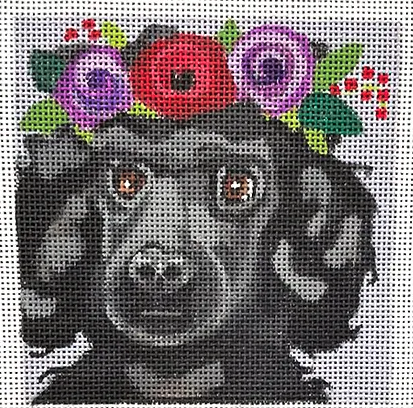 Poodle With Floral Crown