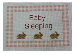 Baby Sleeping Bunnies Pink Gingham