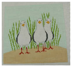 Three Standing Seagulls