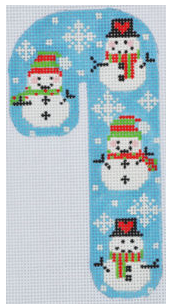 Blue Snowman Candy Cane