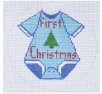 Baby's First Christmas Onesie Blue