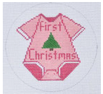 Baby's First Christmas Onesie Pink