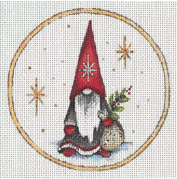 Gnome Ornament Ii 4" Round