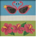 Flamingo Hibiscus Eyeglass Case