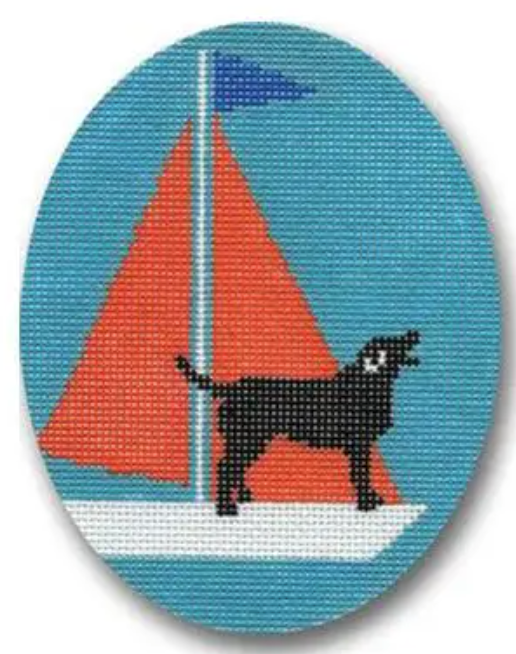 Black Lab Orange Sail