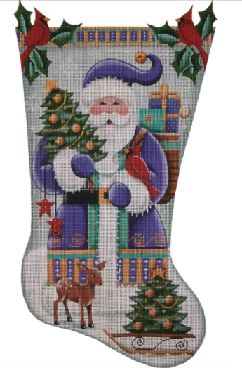 Purple Santa Stocking