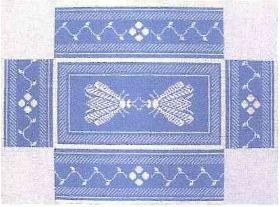 Napoleon's Bee Brick Cover-Cobalt & Cream