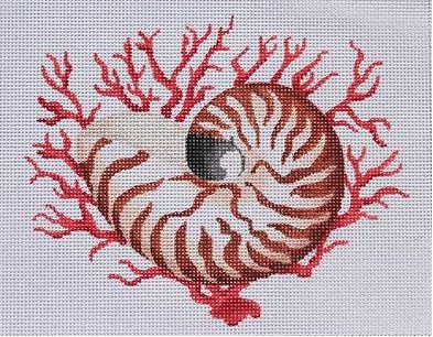 Nautilus Shell With Coral