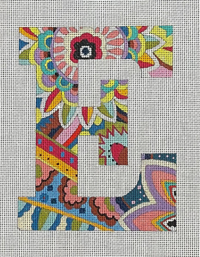 Vibrant Floral/Paisley Letter 12"