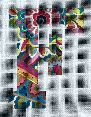 Vibrant Floral/Paisley Letter 12"