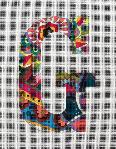 Vibrant Floral/Paisley Letter 12"