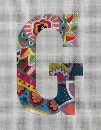 Vibrant Floral/Paisley Letter 12"
