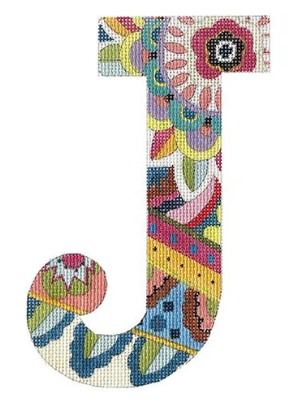 Vibrant Floral/Paisley Letter 12"
