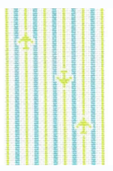 Airplane Stripe Blue Lime Passport Insert
