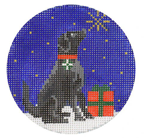 Midnight Black Labrador Round