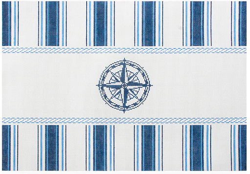 Navy Nautical Pillow with Compass
