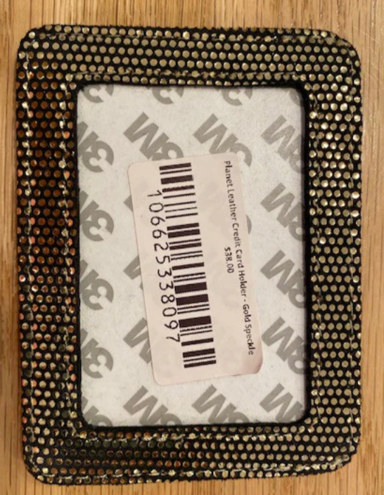 BlCredit Card Wallet Black w/ Gold Dots