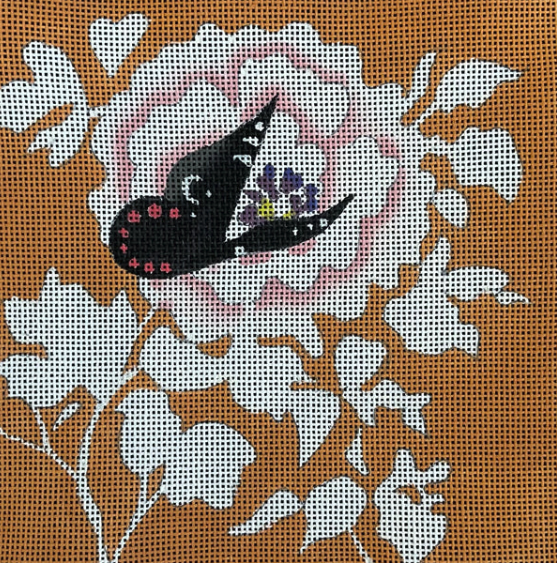 Butterfly on Sepia Floral  (TS)