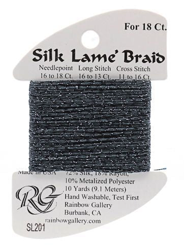 Silk Lame´ Braid 18 | SL201 Gunmetal