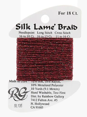 Silk Lame´ Braid 18 | SL135 Red Sparkle