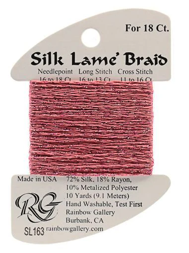 Silk Lame´ Braid 18 | SL163 Medium Rose