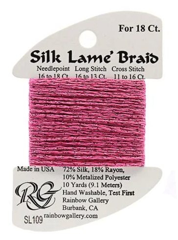 Silk Lame´ Braid 18 | SL109 Medium Raspberry