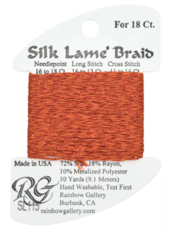 Silk Lame´ Braid 18 | SL115 Red Orange