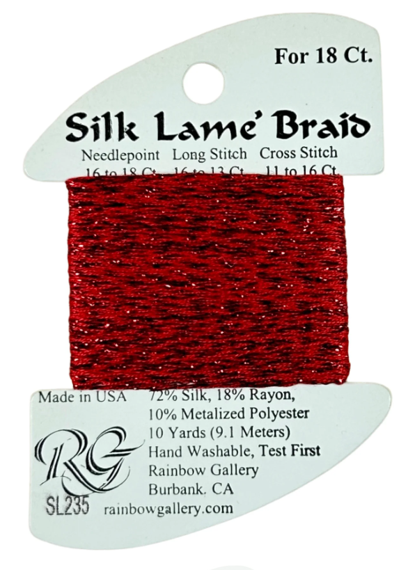 Silk Lame´ Braid 18 | SL235 Flame Scarlet