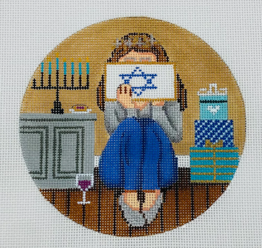 Hannakuh Stitching Girl