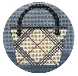 Brown Plaid Purse Round