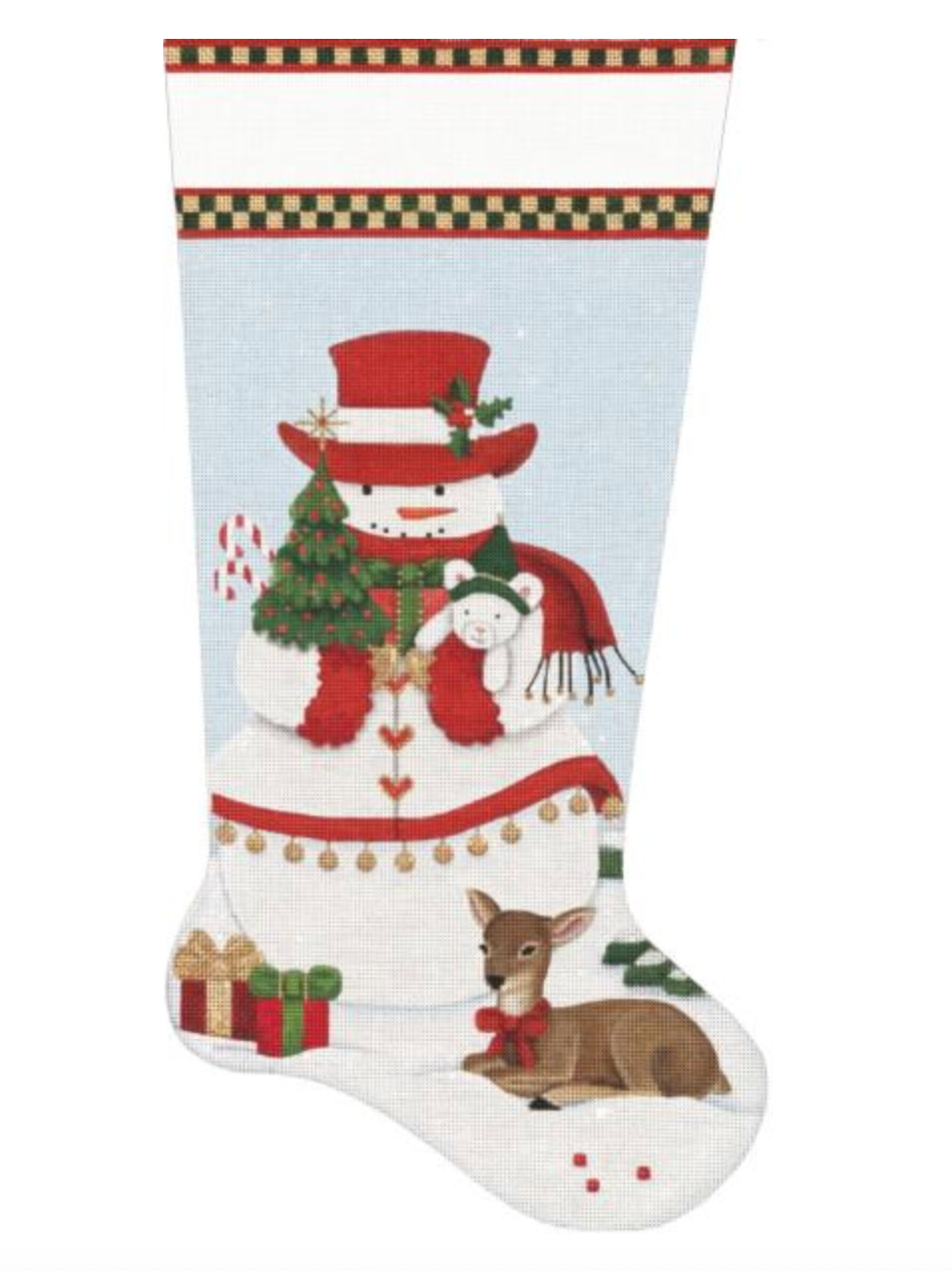 Christmas Tree Snowman Stocking
