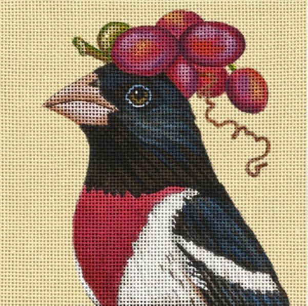 Thomas-Grosbeak with Grapes