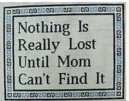 Nothing is Lost Until Mom Can't Find It