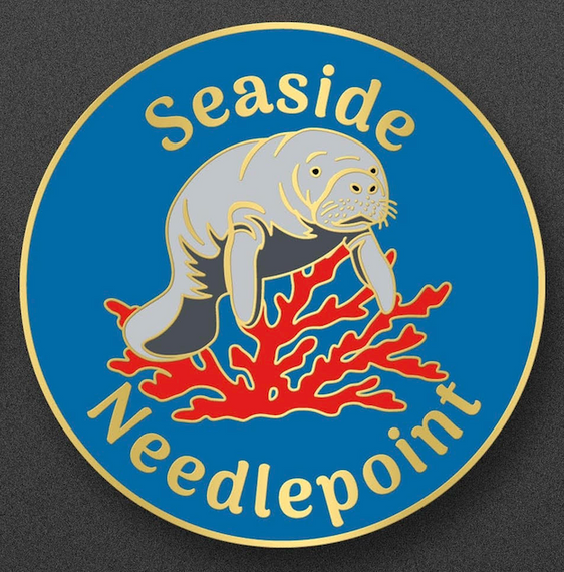 Seaside Needlepoint Manatee Needle Minder