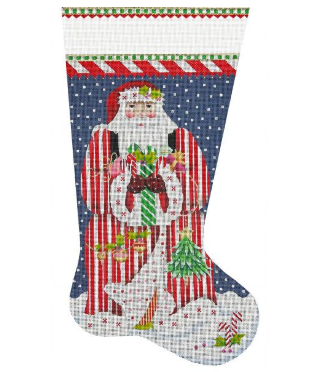 Candy Cane Santa Stocking