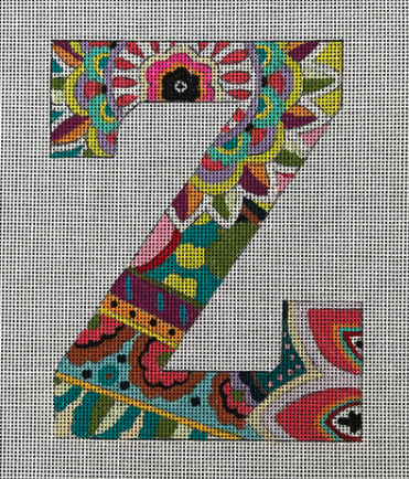 Vibrant Floral/Paisley Letter 12"