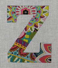 Vibrant Floral/Paisley Letter 12"
