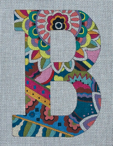 Vibrant Floral/Paisley Letter 12"