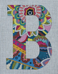 Vibrant Floral/Paisley Letter 12"
