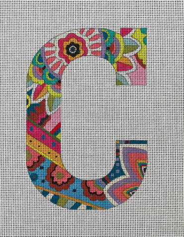 Vibrant Floral/Paisley Letter 12"