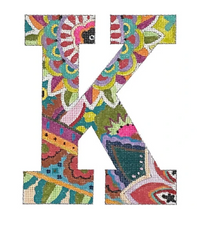 Vibrant Floral/Paisley Letter 12"