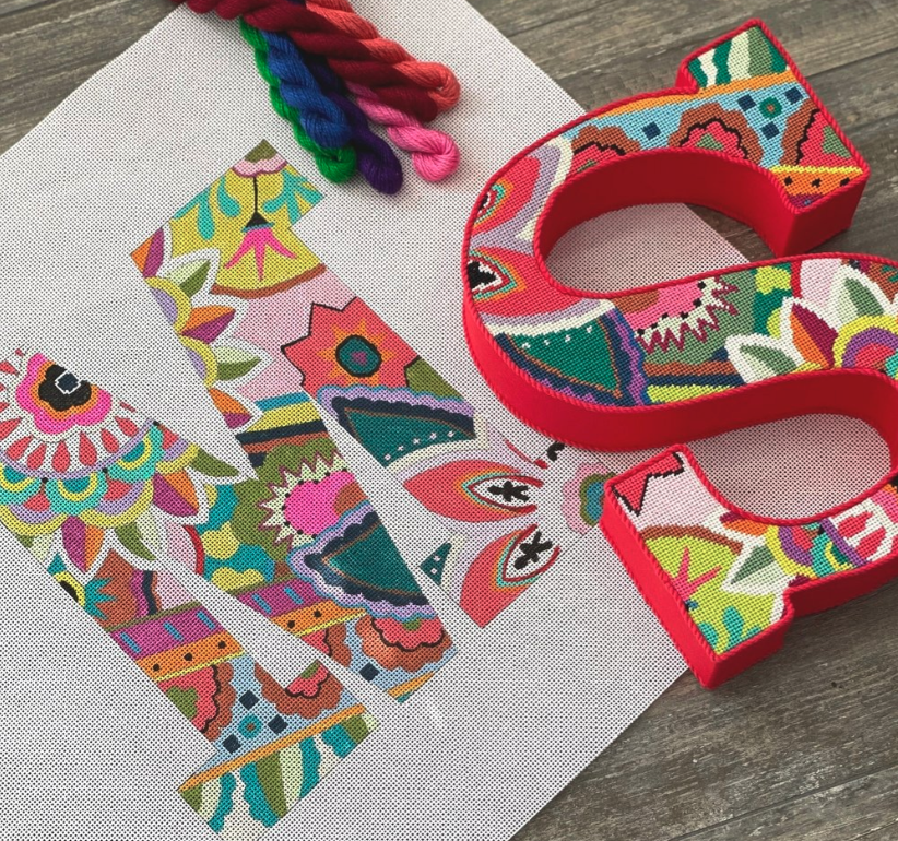 Vibrant Floral/Paisley Letter 12"